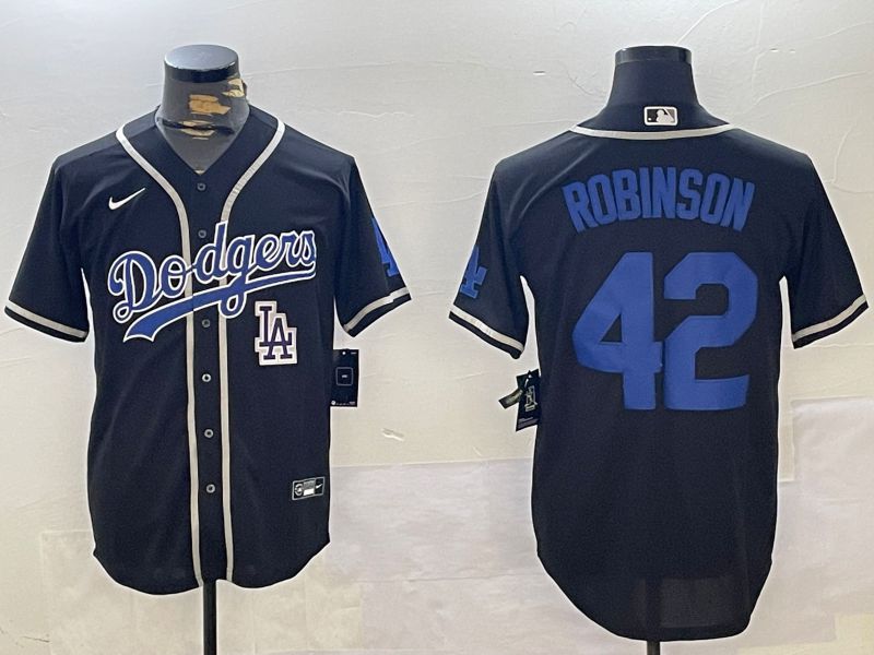 Men Los Angeles Dodgers #42 Robinson Black Game 2024 Nike MLB Jersey style 11215->los angeles dodgers->MLB Jersey
